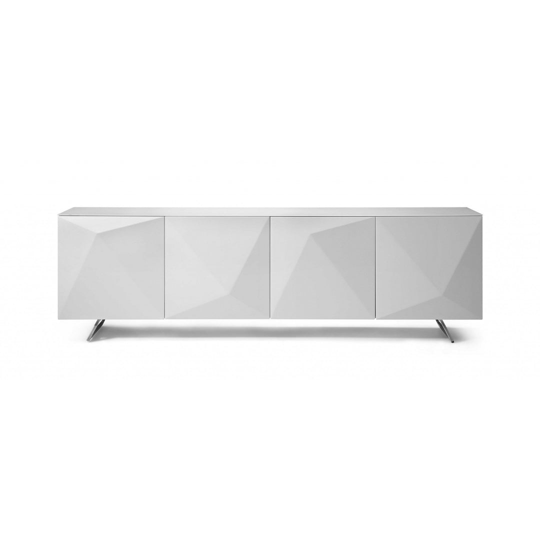 94" White Contemporary Storage Buffet Server Image 1