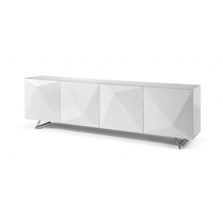 94" White Contemporary Storage Buffet Server Image 2