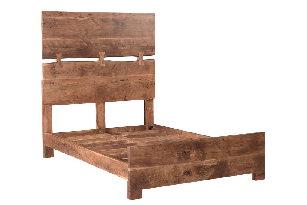 Live Edge Solid Wood Queen Brown Bed Image 2