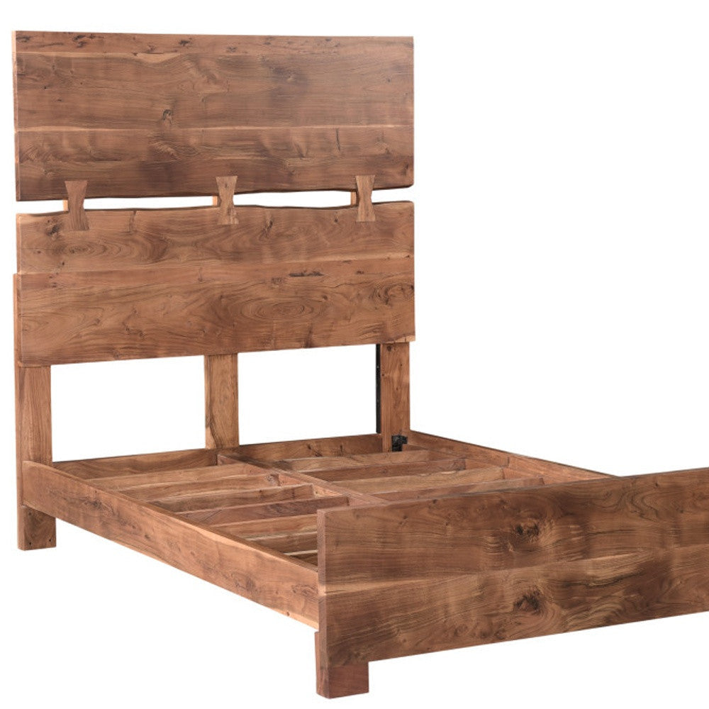 Live Edge Solid Wood Queen Brown Bed Image 8