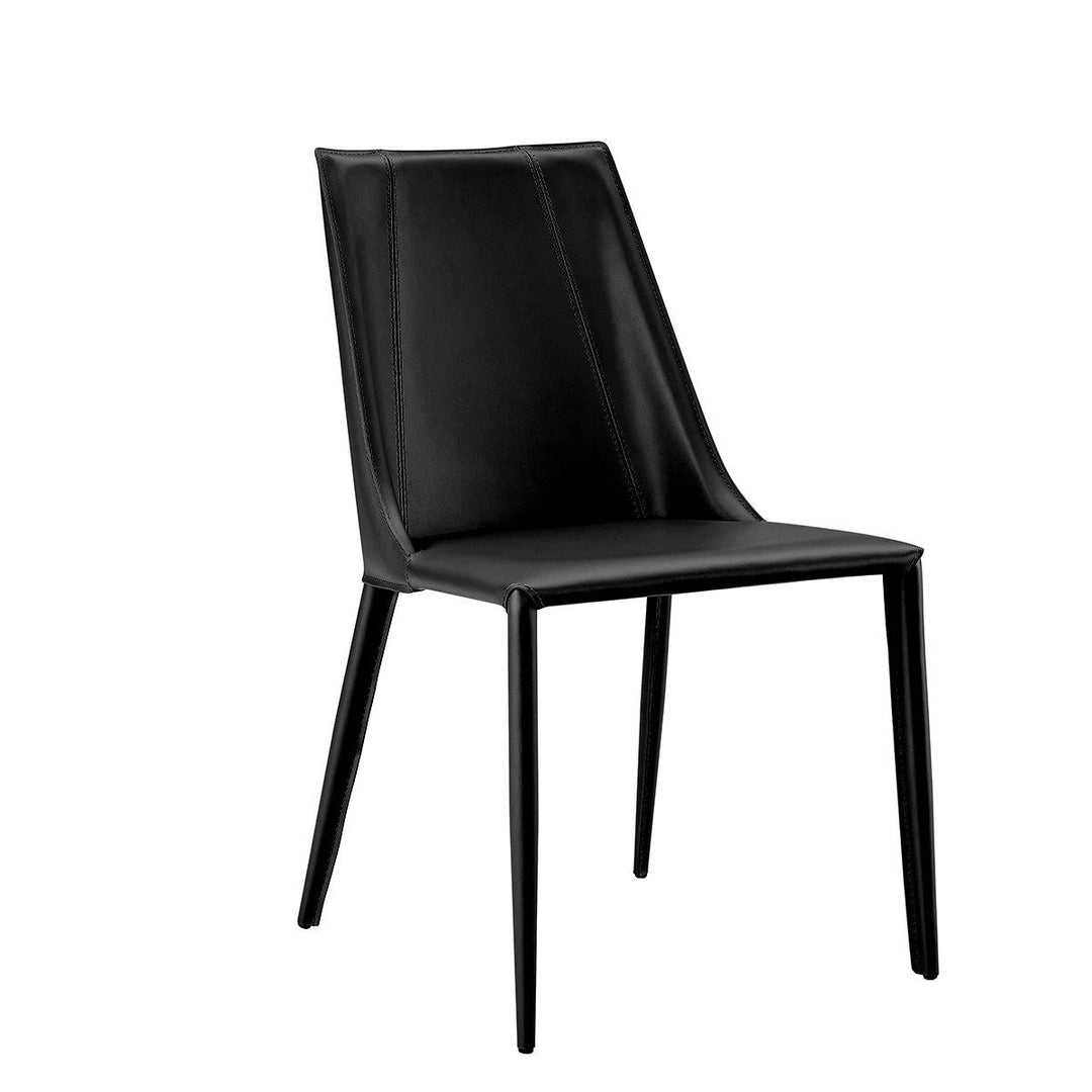 Sleek All Black Faux Leather Dining or Side Chair Image 2