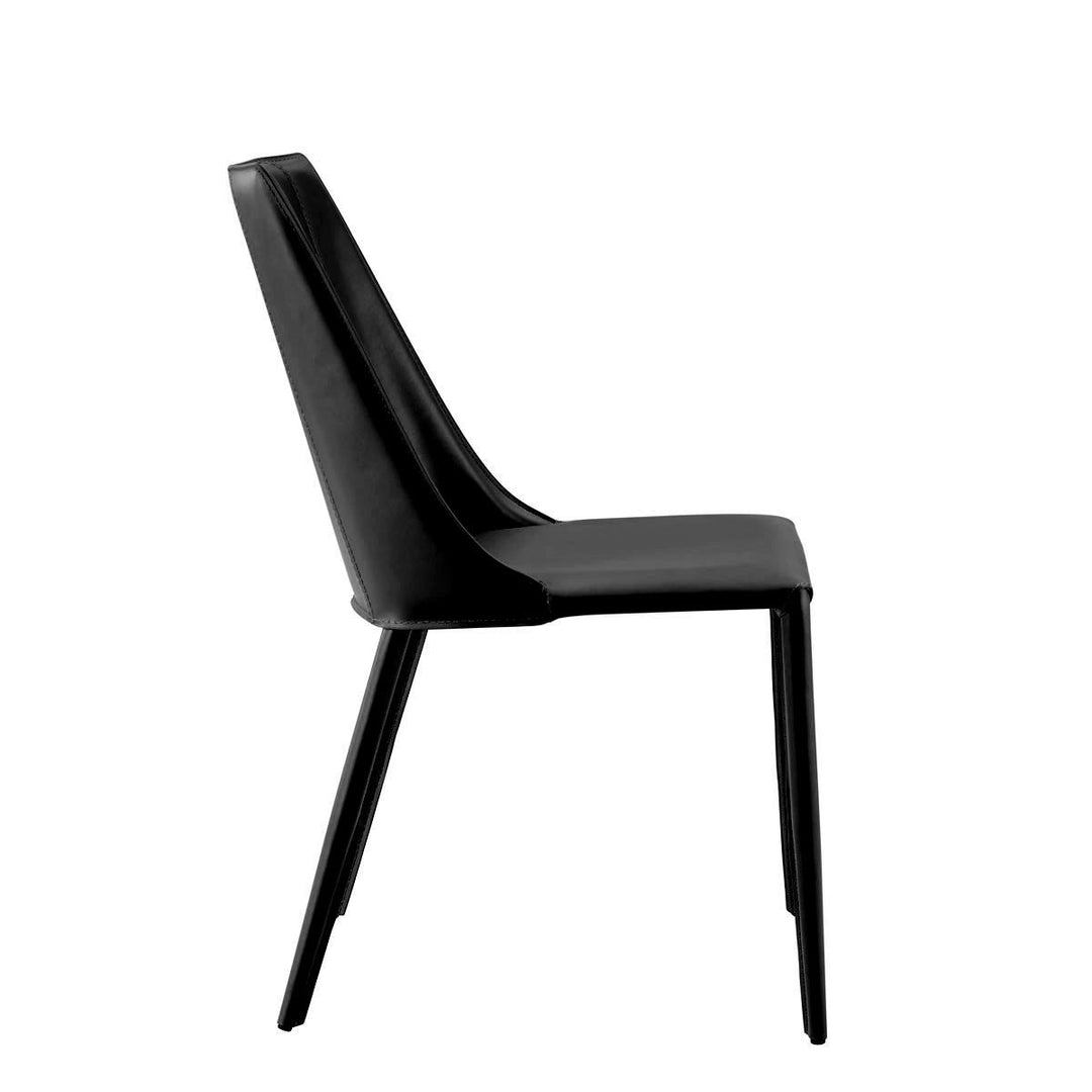 Sleek All Black Faux Leather Dining or Side Chair Image 3