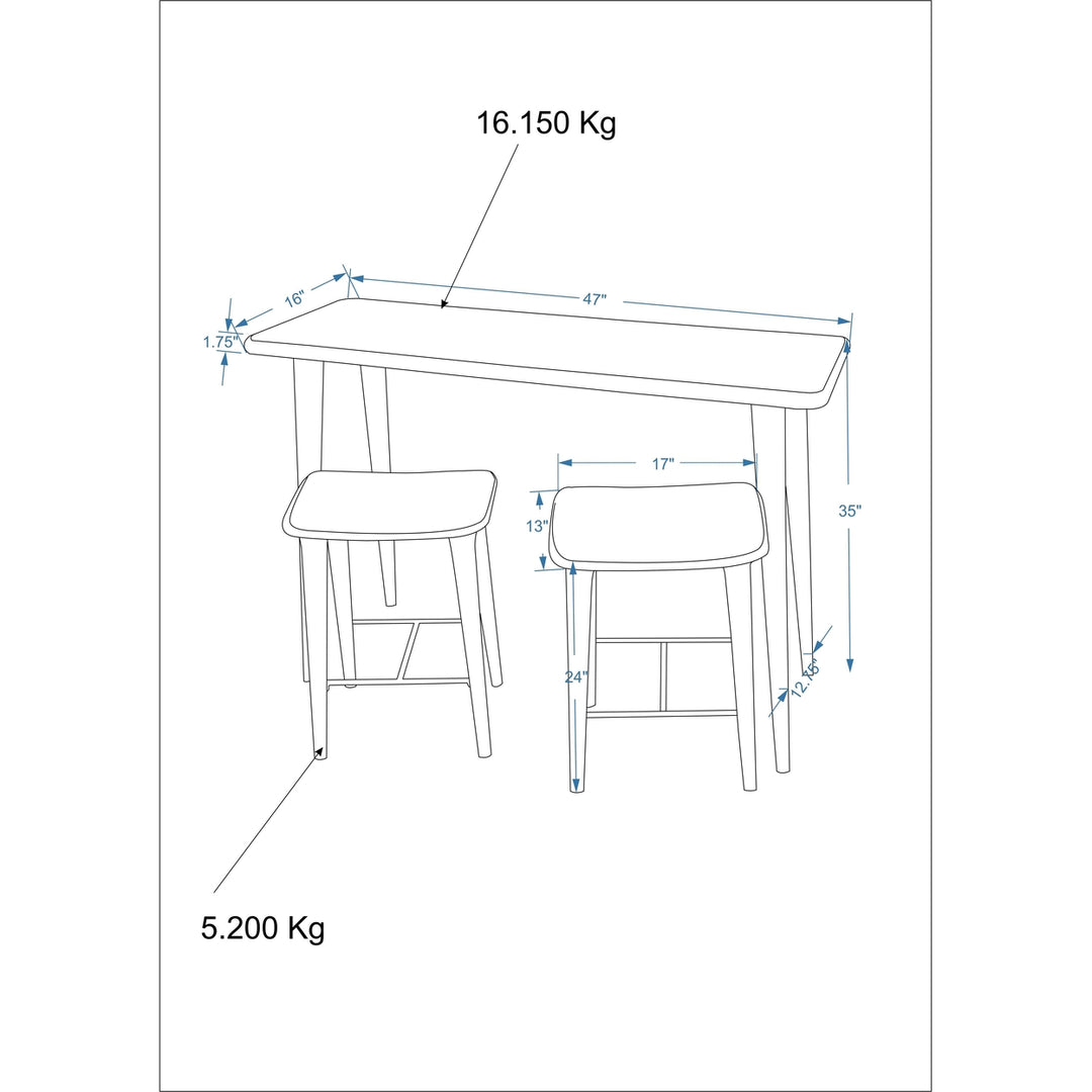 Tucker 2 Person Counter Height Dining Image 3