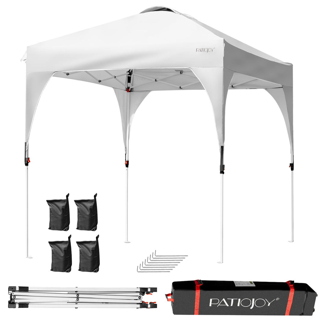 6.6x6.6 FT Pop up Canopy Tent Shelter Height Adjustable w/ Roller Bag Image 6