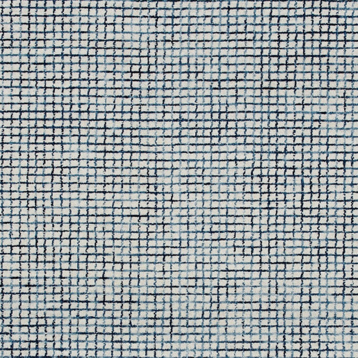 10 x 14 Blue and Ivory Wool Checkered Hand Hooked Area Rug Image 12