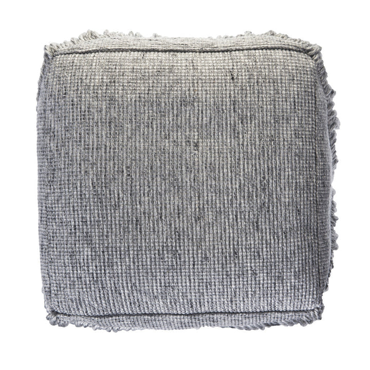 18" Gray Wool Ottoman Image 5