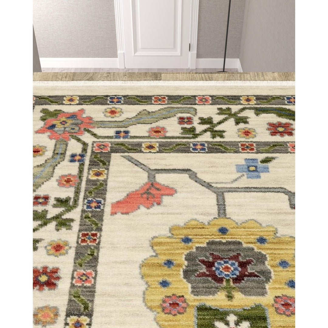 12 Gray and Ivory Oriental Power Loom Runner Rug Image 8