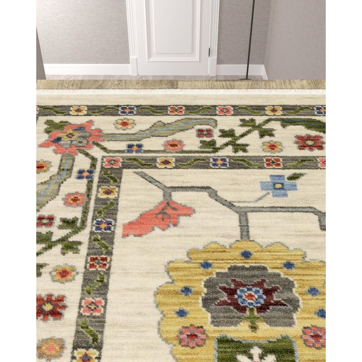 12 Gray and Ivory Oriental Power Loom Runner Rug Image 8