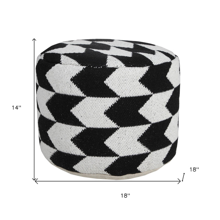 18" Black Cotton Blend Ottoman Image 9