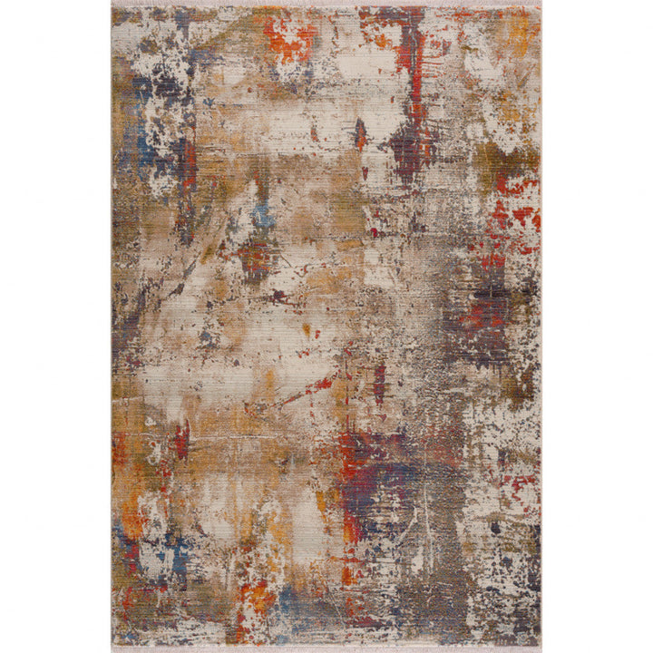 2 X 3 Gray Abstract Distressed Area Rug Image 4