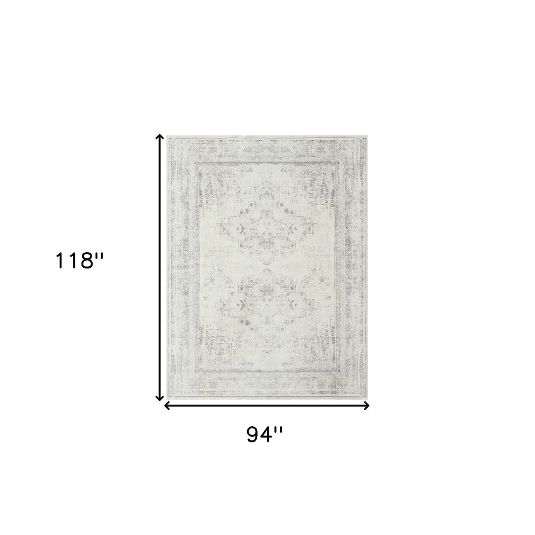 2 X 5 Gray Medallion Washable Non Skid Area Rug Image 5