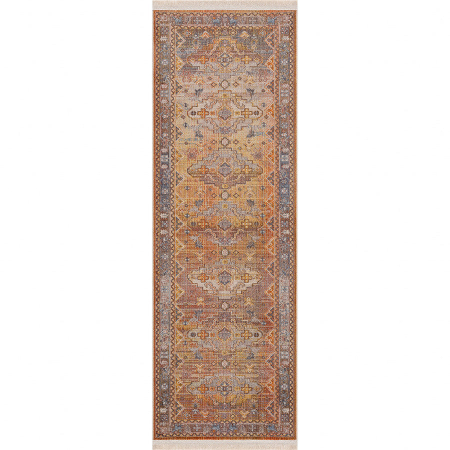 2 X 6 Brown Southwestern Runner Rug Image 1