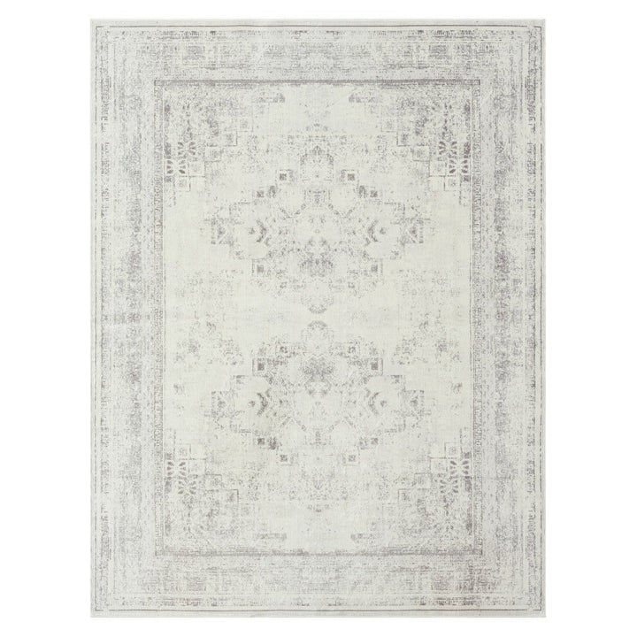 2 X 5 Gray Medallion Washable Non Skid Area Rug Image 1