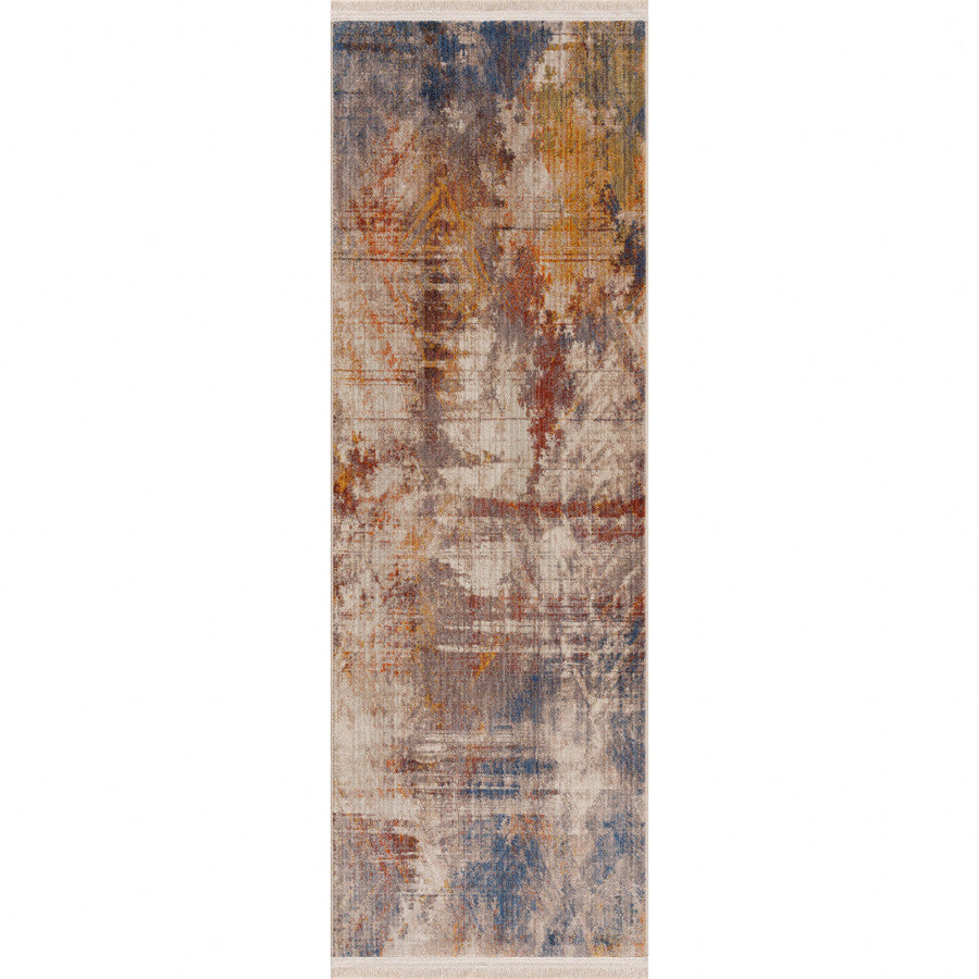 4 X 6 Gray Abstract Distressed Area Rug Image 1