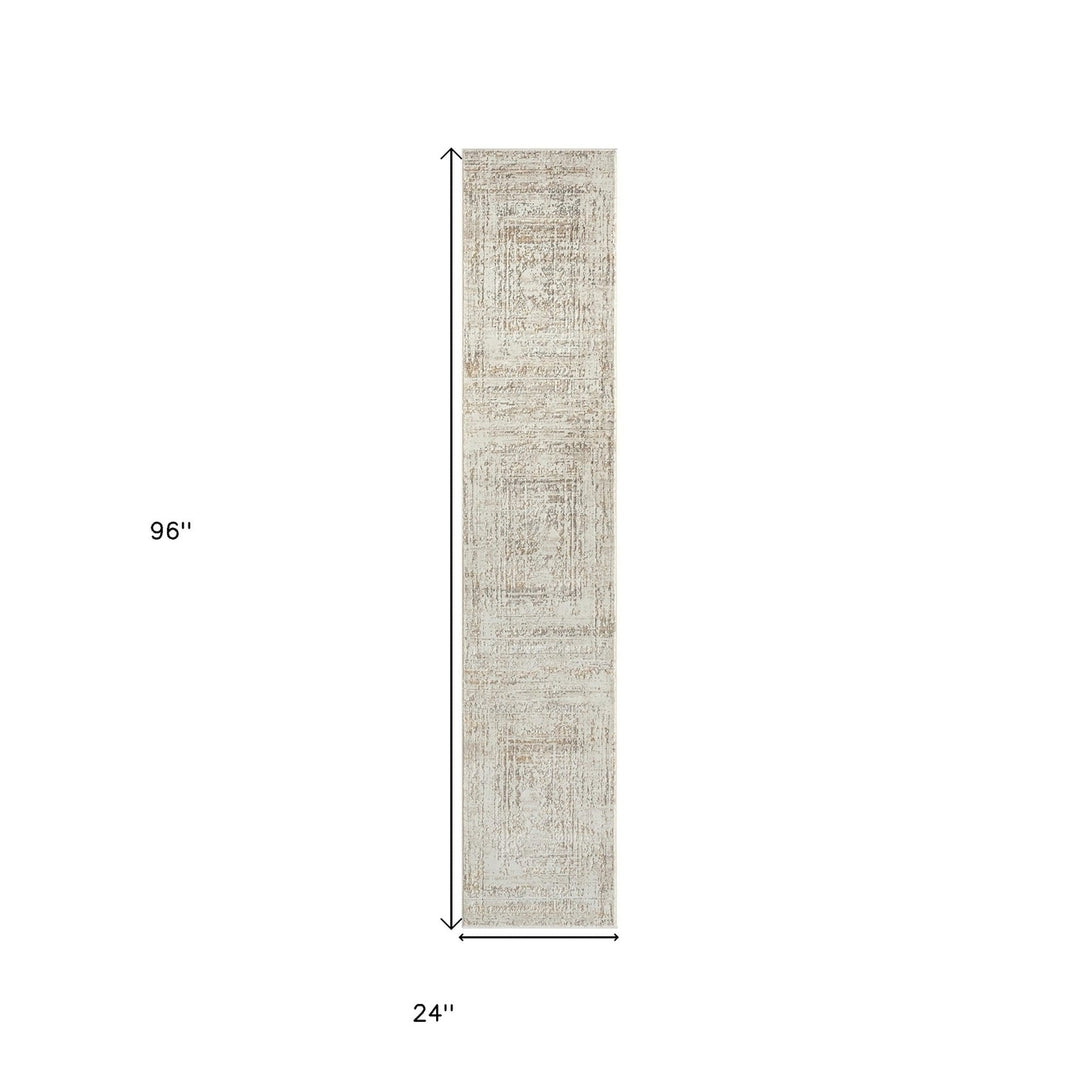 2 X 3 Beige Abstract Distressed Area Rug Image 12