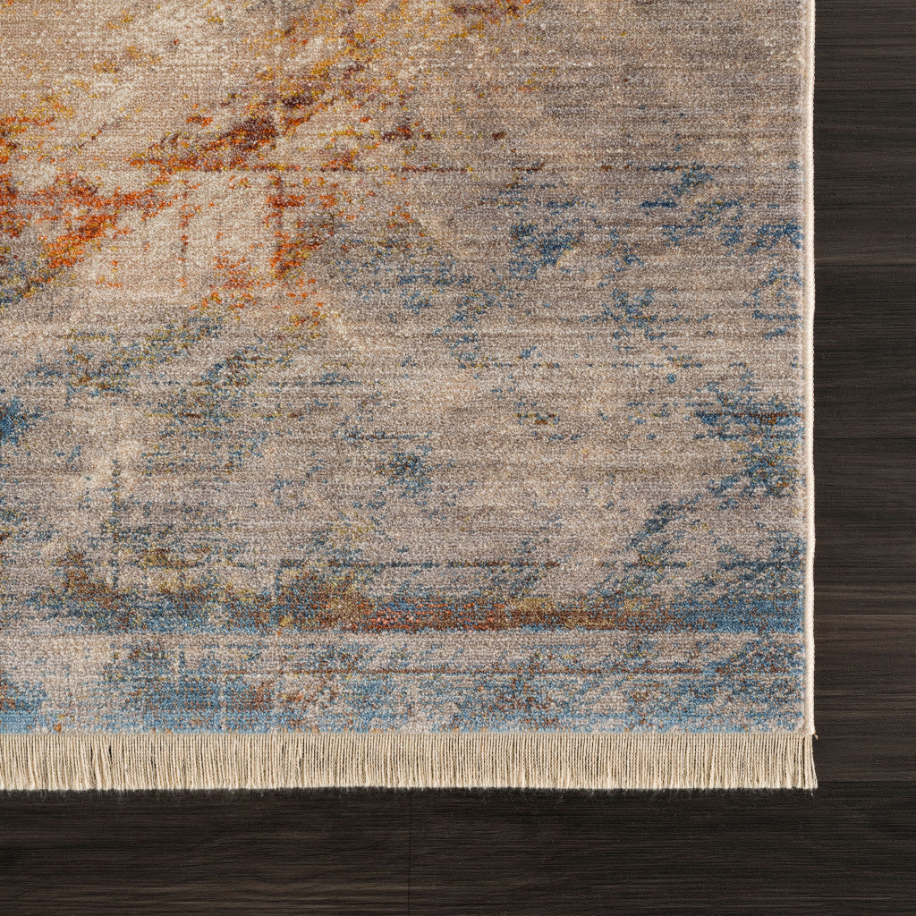 4 X 6 Gray Abstract Distressed Area Rug Image 12