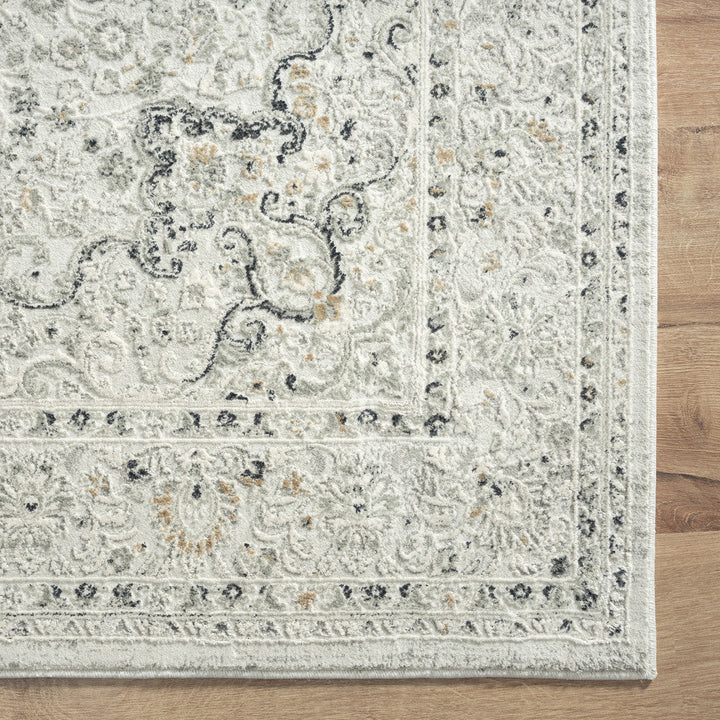 2 X 3 Ivory Gray And Taupe Floral Stain Resistant Area Rug Image 5