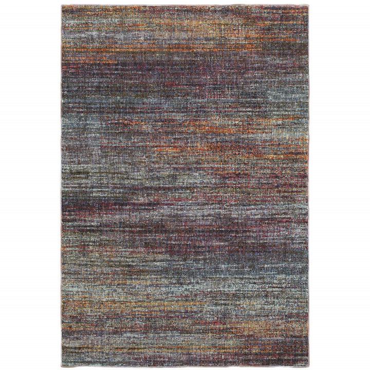 2 x 3 Blue and Gray Abstract Power Loom Area Rug Image 1