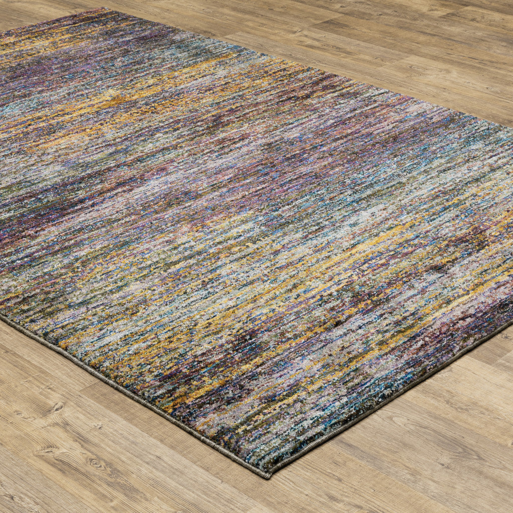 2 x 3 Blue and Gray Abstract Power Loom Area Rug Image 4