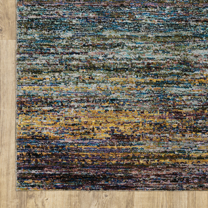 2 x 3 Blue and Gray Abstract Power Loom Area Rug Image 9