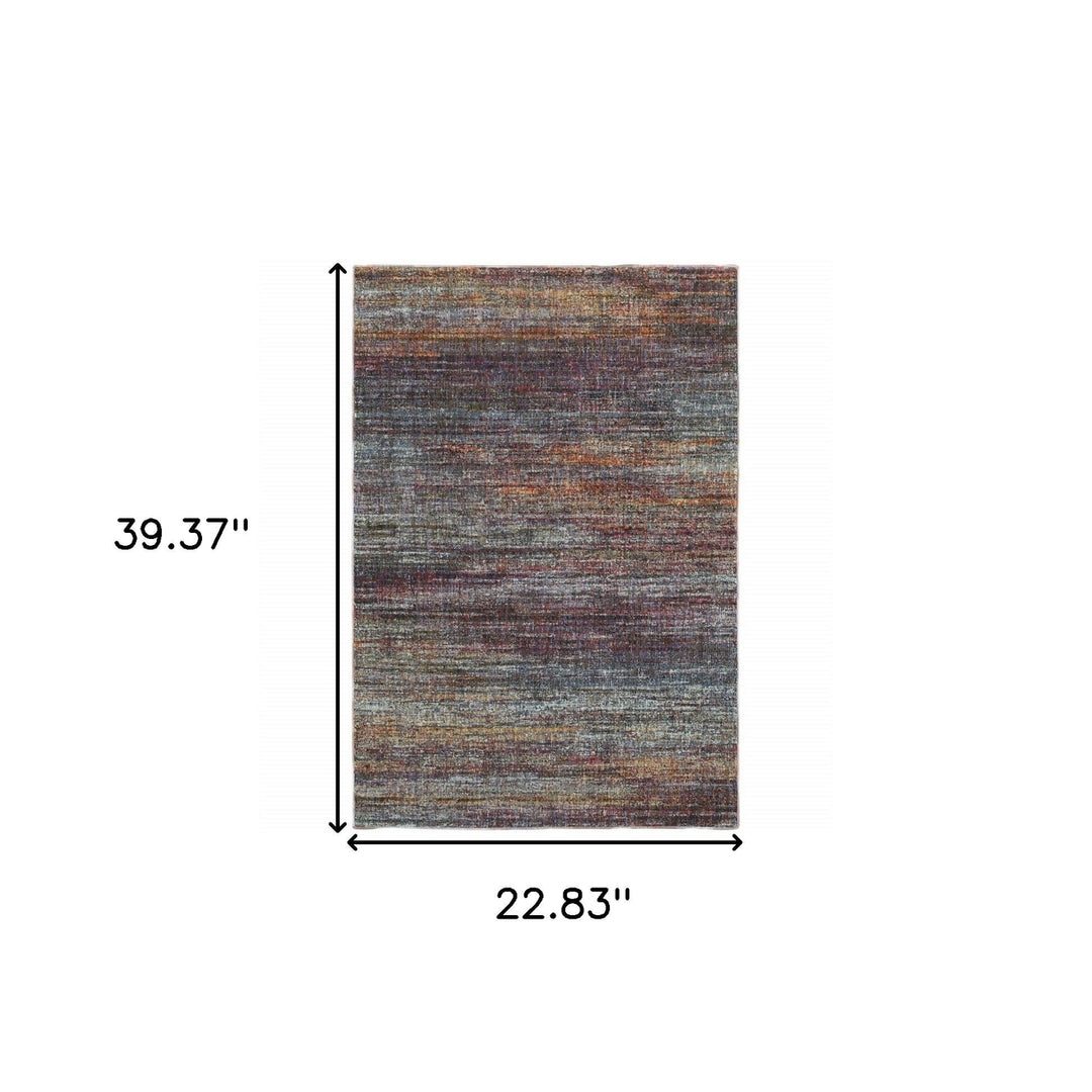 2 x 3 Blue and Gray Abstract Power Loom Area Rug Image 10