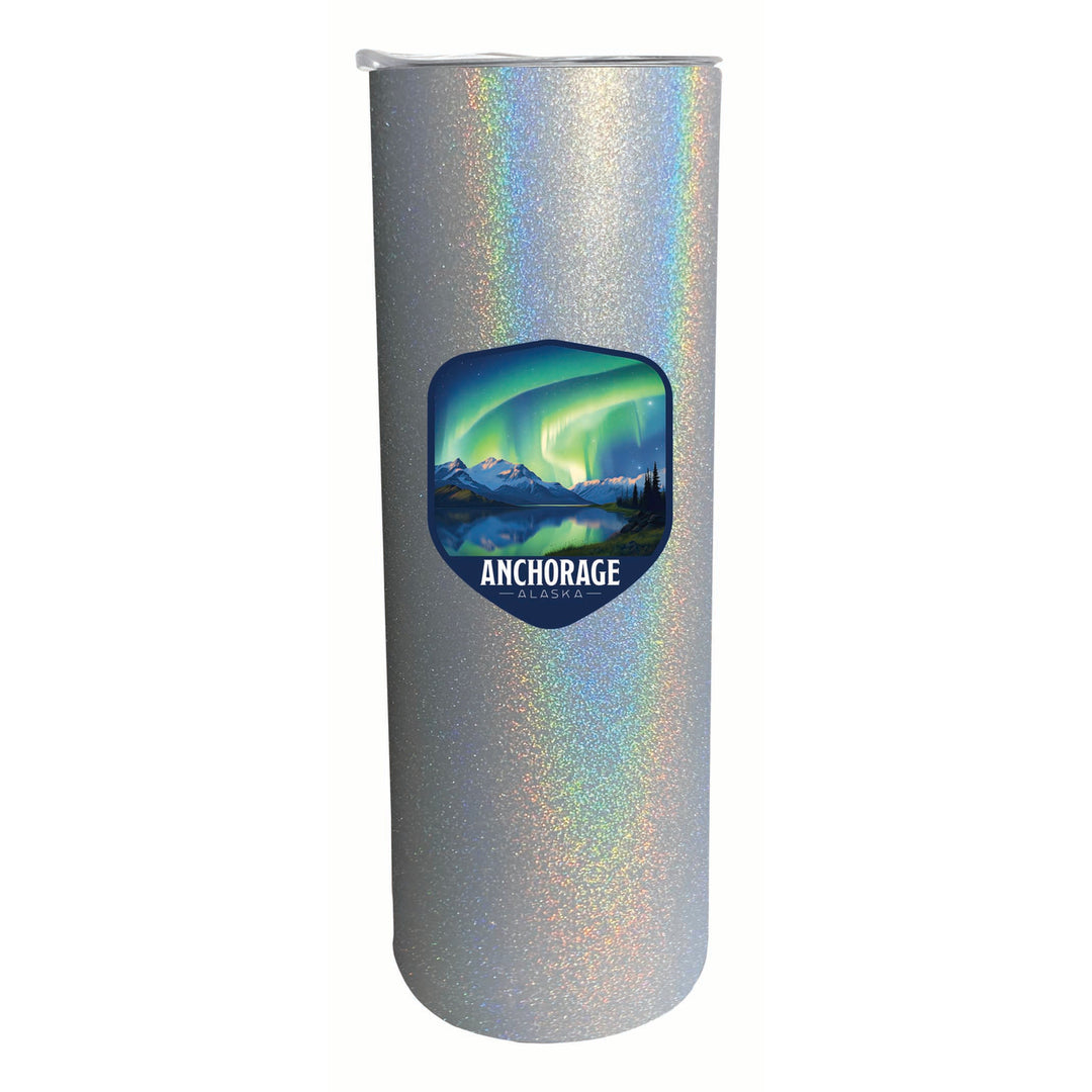 Anchorage Alaska Aurora Borealis Design Souvenir 20 oz Insulated Stainless Steel Skinny Tumbler Image 5