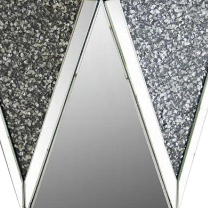 23" Grey And Clear Mirrored Square Mirrored End Table Image 4