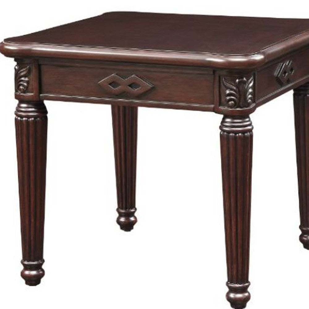 24" Espresso Solid Wood And Manufactured Wood Square End Table Image 4