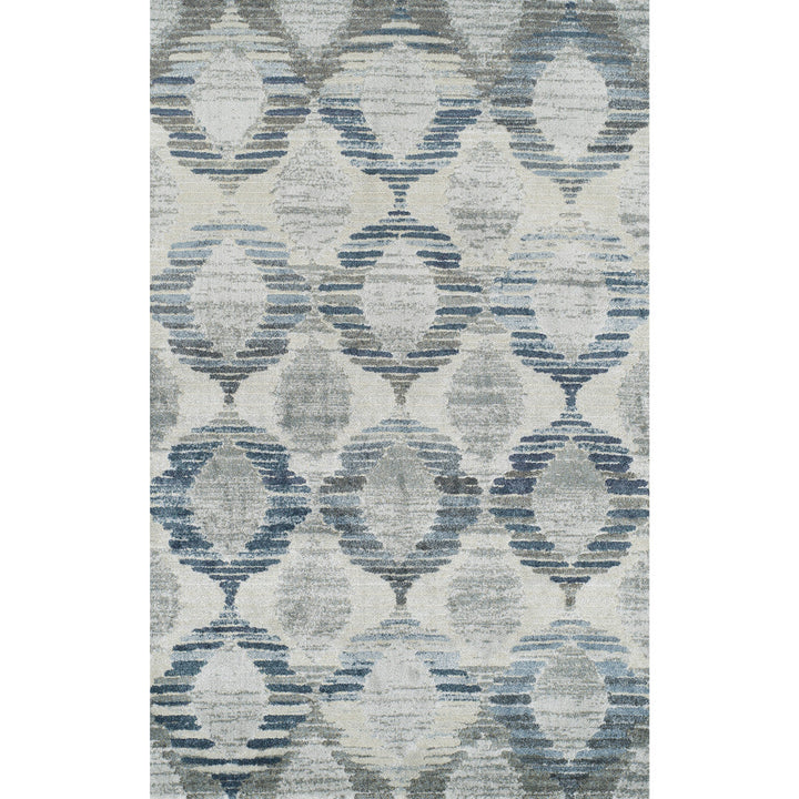 3 X 5 Blue and Ivory Geometric Area Rug Image 11