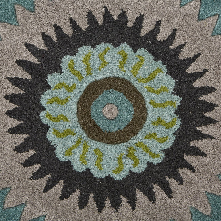 8 Round Green Peacock Feather Area Rug Image 5