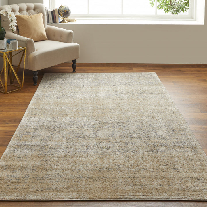 4 X 6 Gray And Ivory Abstract Power Loom Distressed Area Rug Image 7