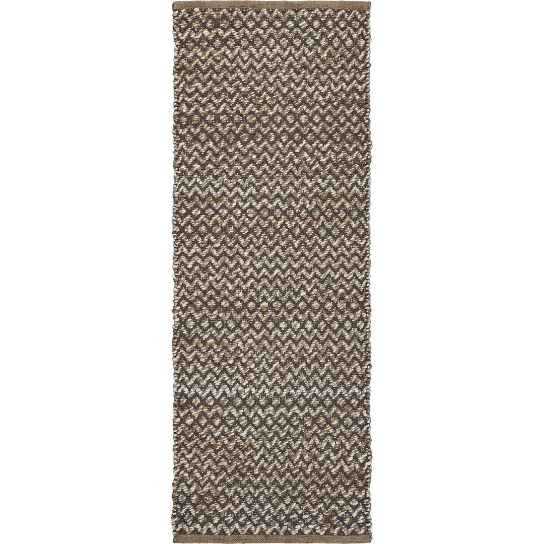 3 x 5 Gray Toned Chevron Patterned Runner Rug Image 1