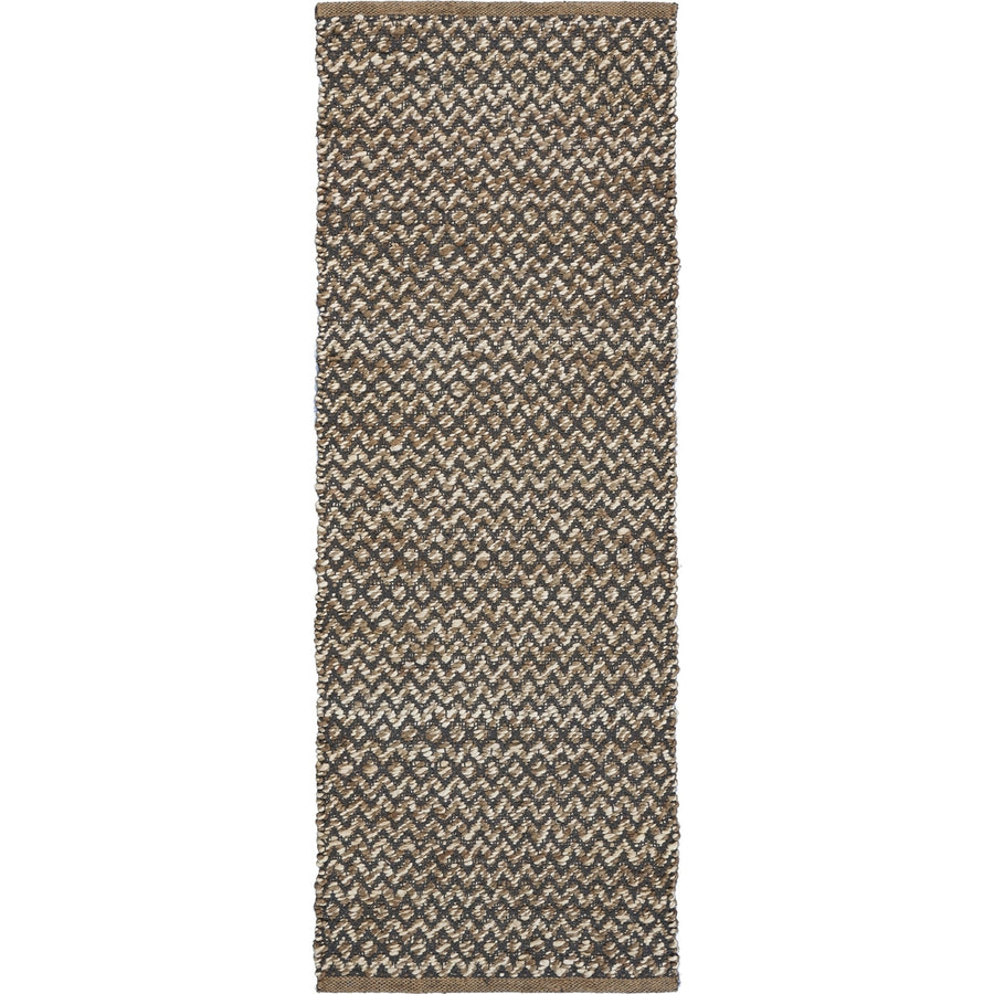 3 x 5 Gray Toned Chevron Patterned Runner Rug Image 1