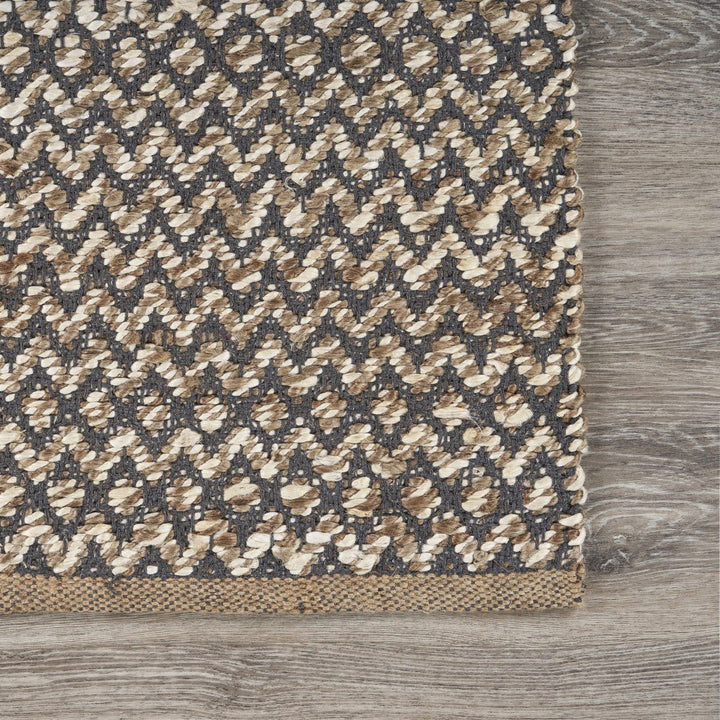 3 x 5 Gray Toned Chevron Patterned Runner Rug Image 6