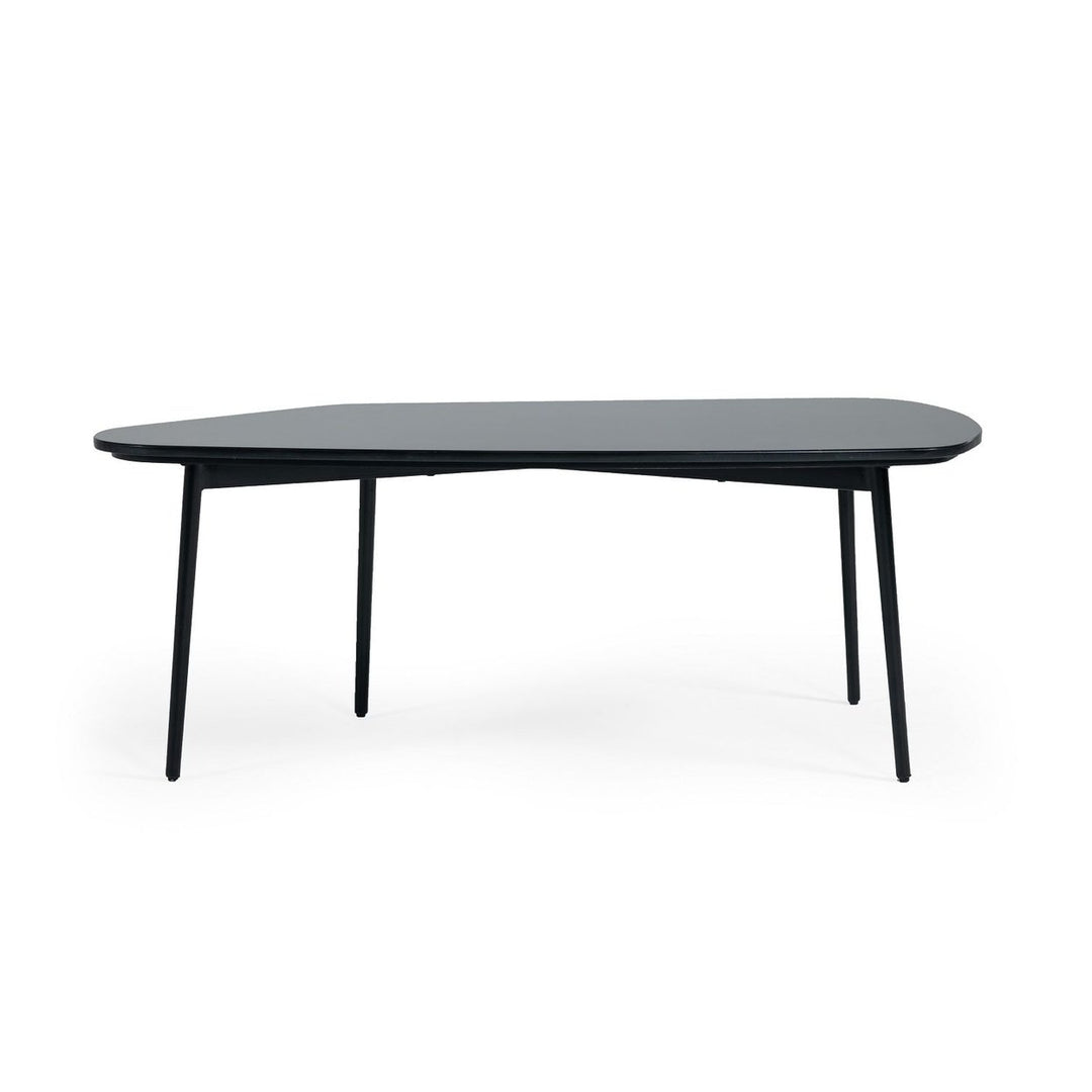 47" Black And Black Marble Stone Free Form Coffee Table Image 6