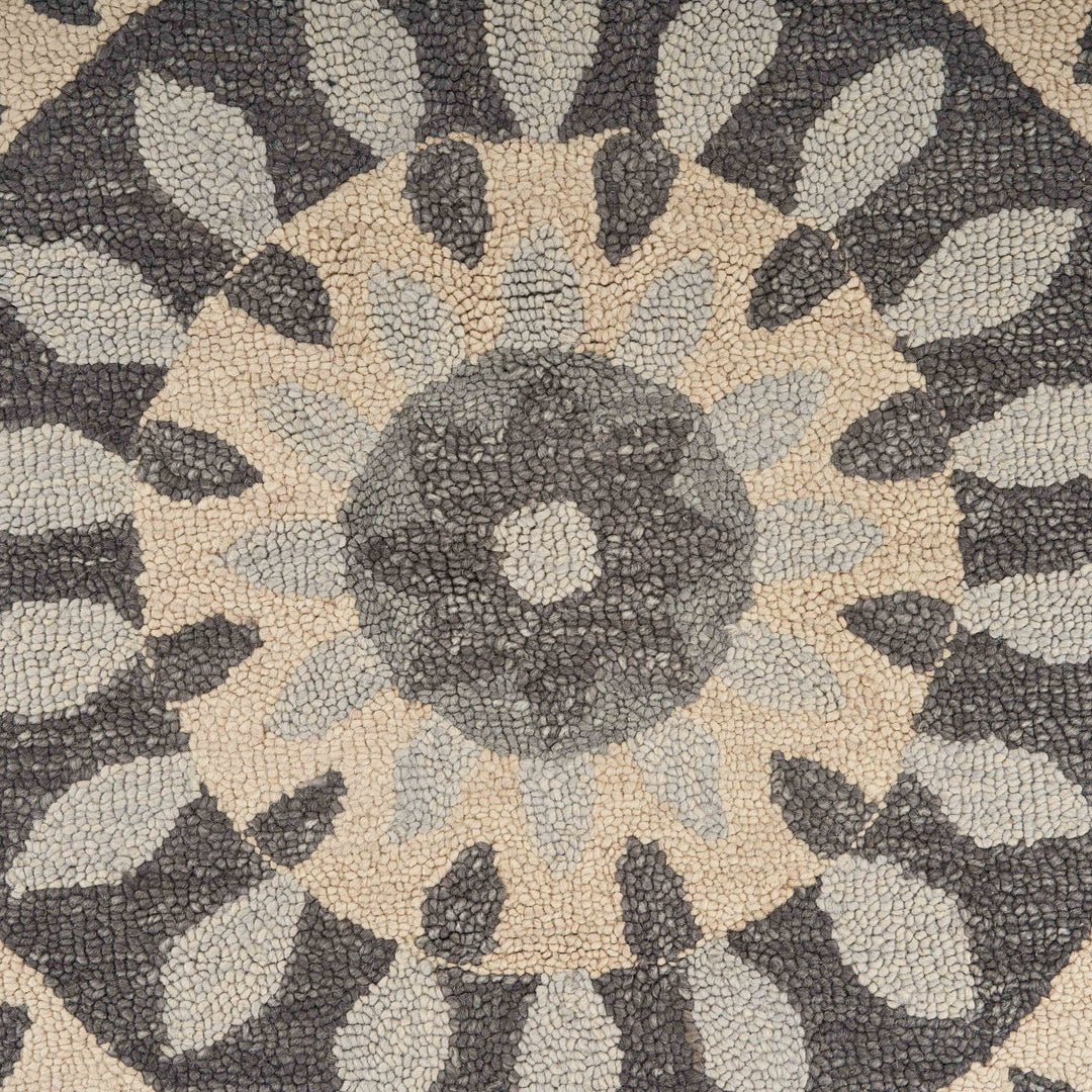 4 Round Gray Floral Bloom Area Rug Image 4