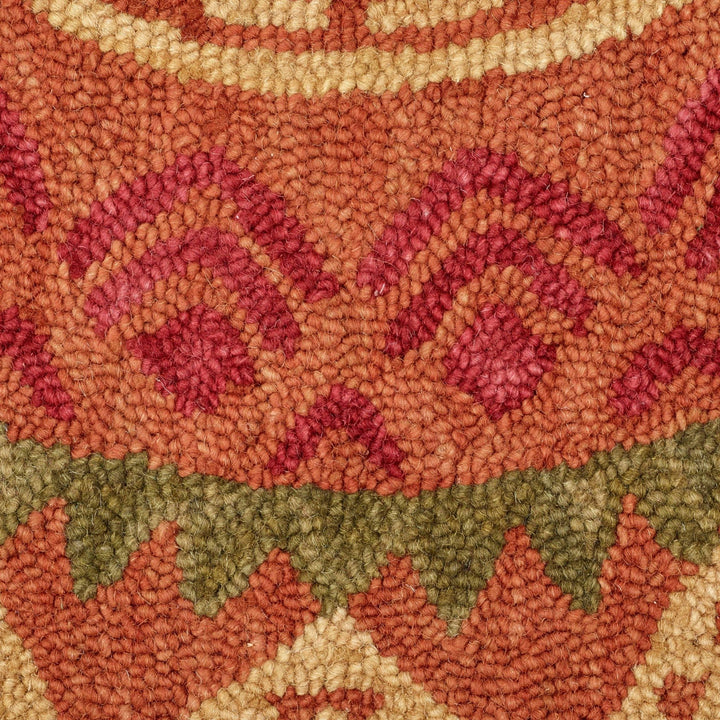 4 Round Orange Decorative Area Rug Image 4