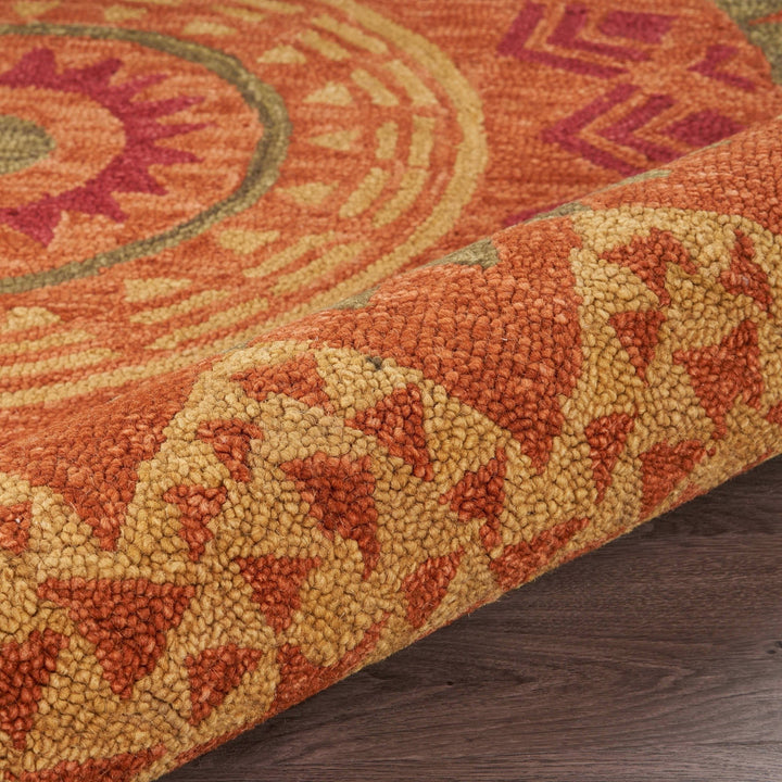 4 Round Orange Decorative Area Rug Image 7