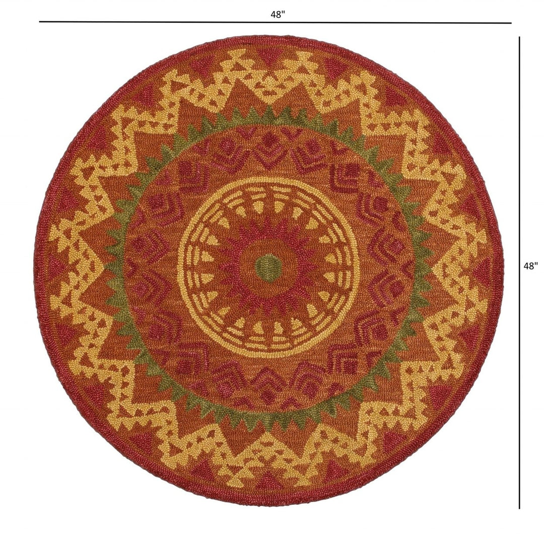 4 Round Orange Decorative Area Rug Image 11