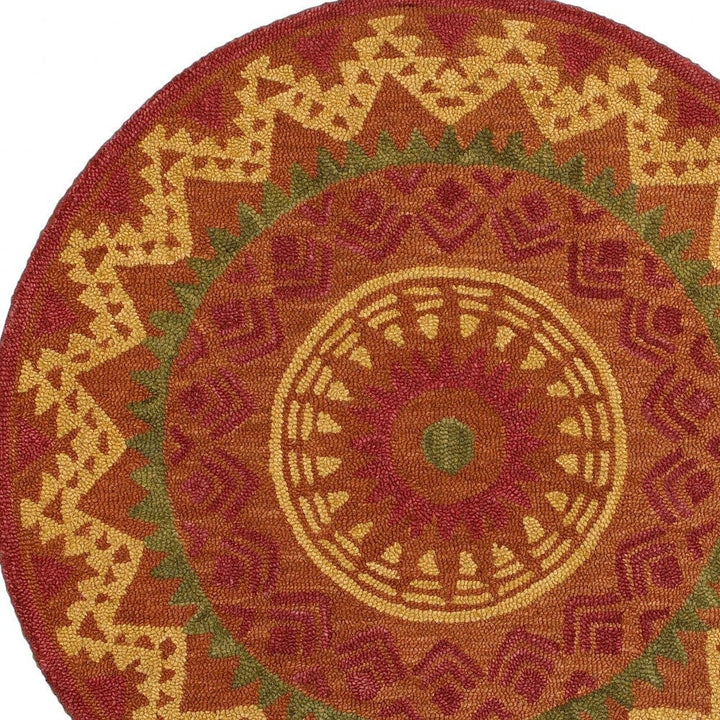 4 Round Orange Decorative Area Rug Image 12