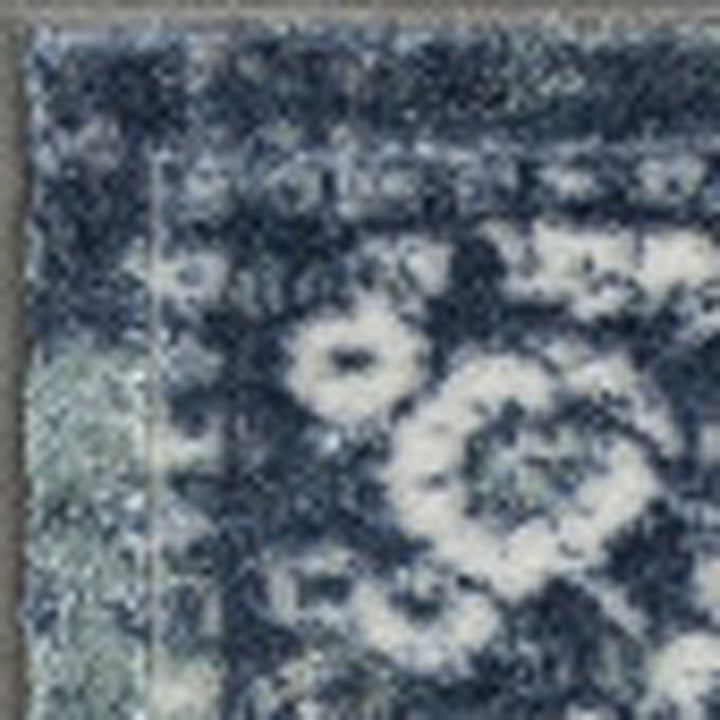 5 X 7 Blue Floral Stain Resistant Area Rug Image 12