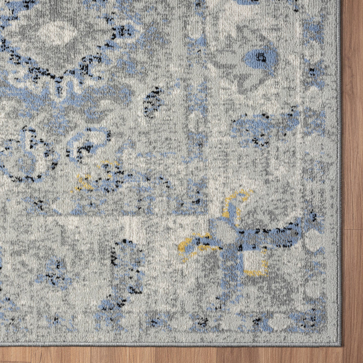 5 X 7 Blue Floral Area Rug Image 7