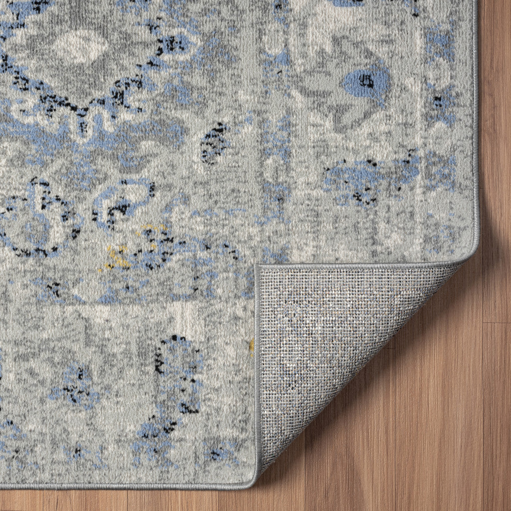 5 X 7 Blue Floral Area Rug Image 8