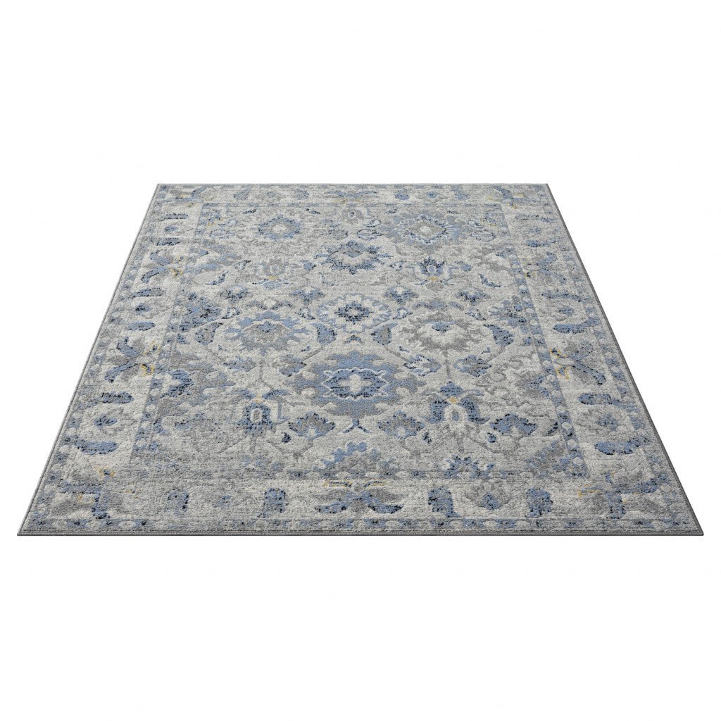 5 X 7 Blue Floral Area Rug Image 10