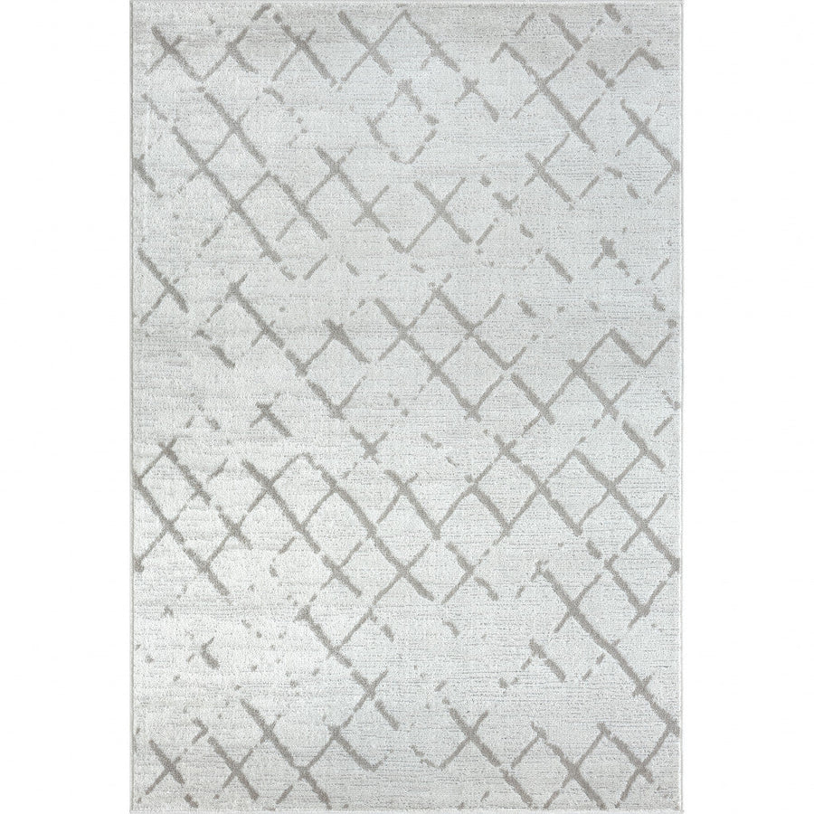 8 X 10 Cream Geometric Area Rug Image 1