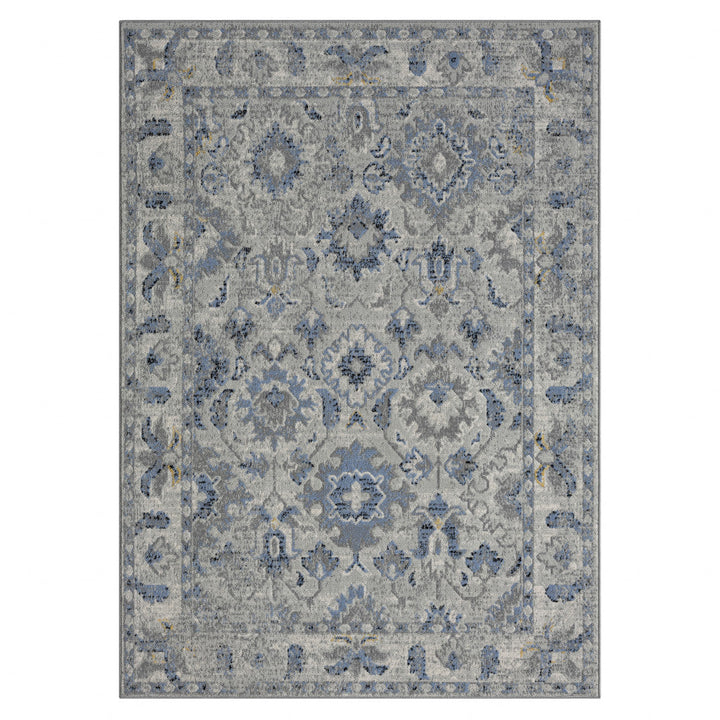 5 X 7 Blue Floral Area Rug Image 12