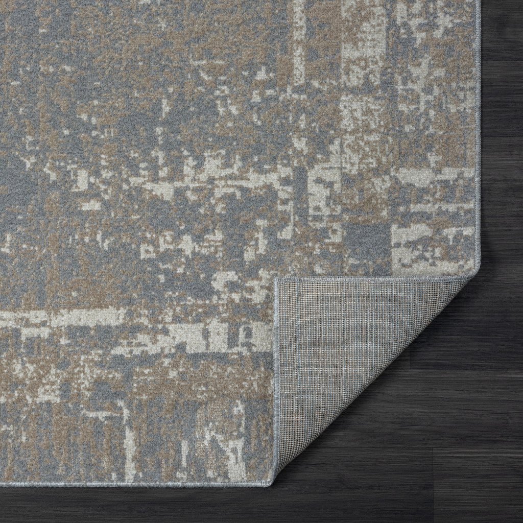 5 X 7 Gray Abstract Distressed Washable Area Rug Image 7