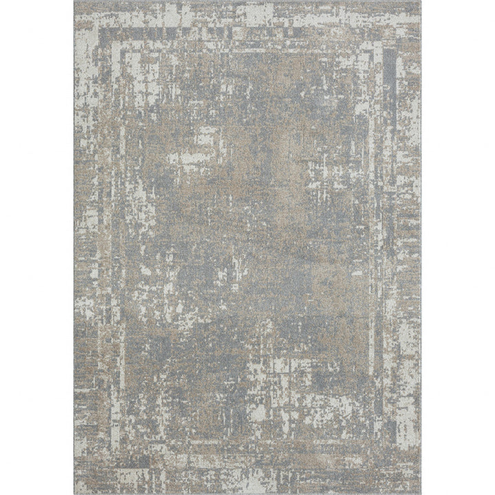 5 X 7 Gray Abstract Distressed Washable Area Rug Image 9