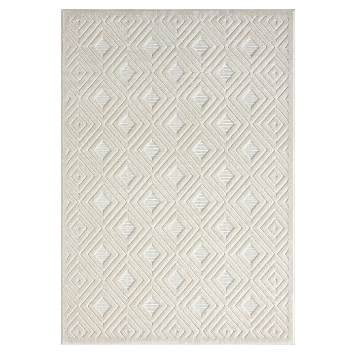 8 x 10 Ivory Geometric Area Rug Image 1