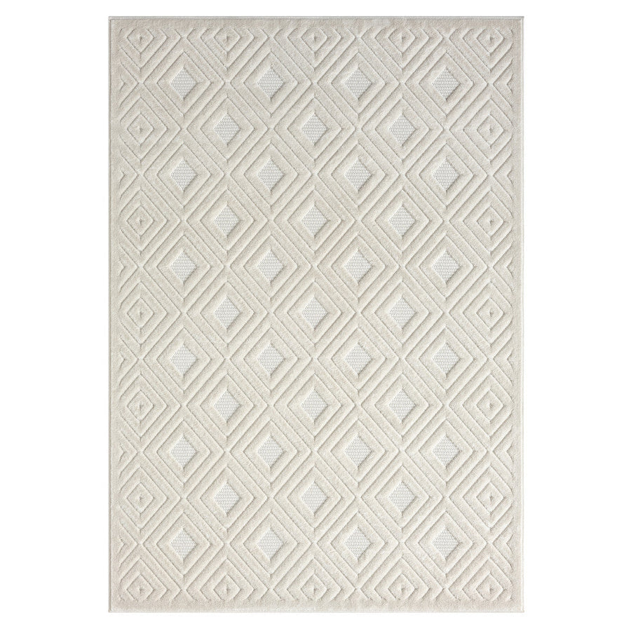 8 x 10 Ivory Geometric Area Rug Image 1